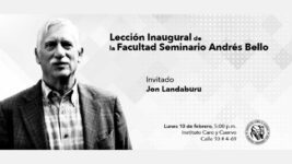 Esta es una imagen promocional de la lección inaugural de la Facultad Seminario Andrés Bello en 2020, en la que nos acompañó el lingüista Jon Landaburu.