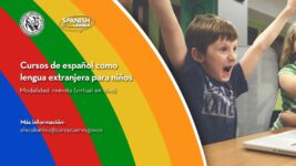 Imagen promocional de los cursos de español para niños.