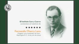 Imagen de la identidad gráfica de la campaña de celebración de los 100 años de nacimiento de Fernando Charry Lara.