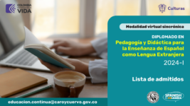 Diseño gráfico que acompaña la lista de admitidos al diplomado en Pedagogía y didáctica para la enseñanza de español como lengua extranjera del ICC.